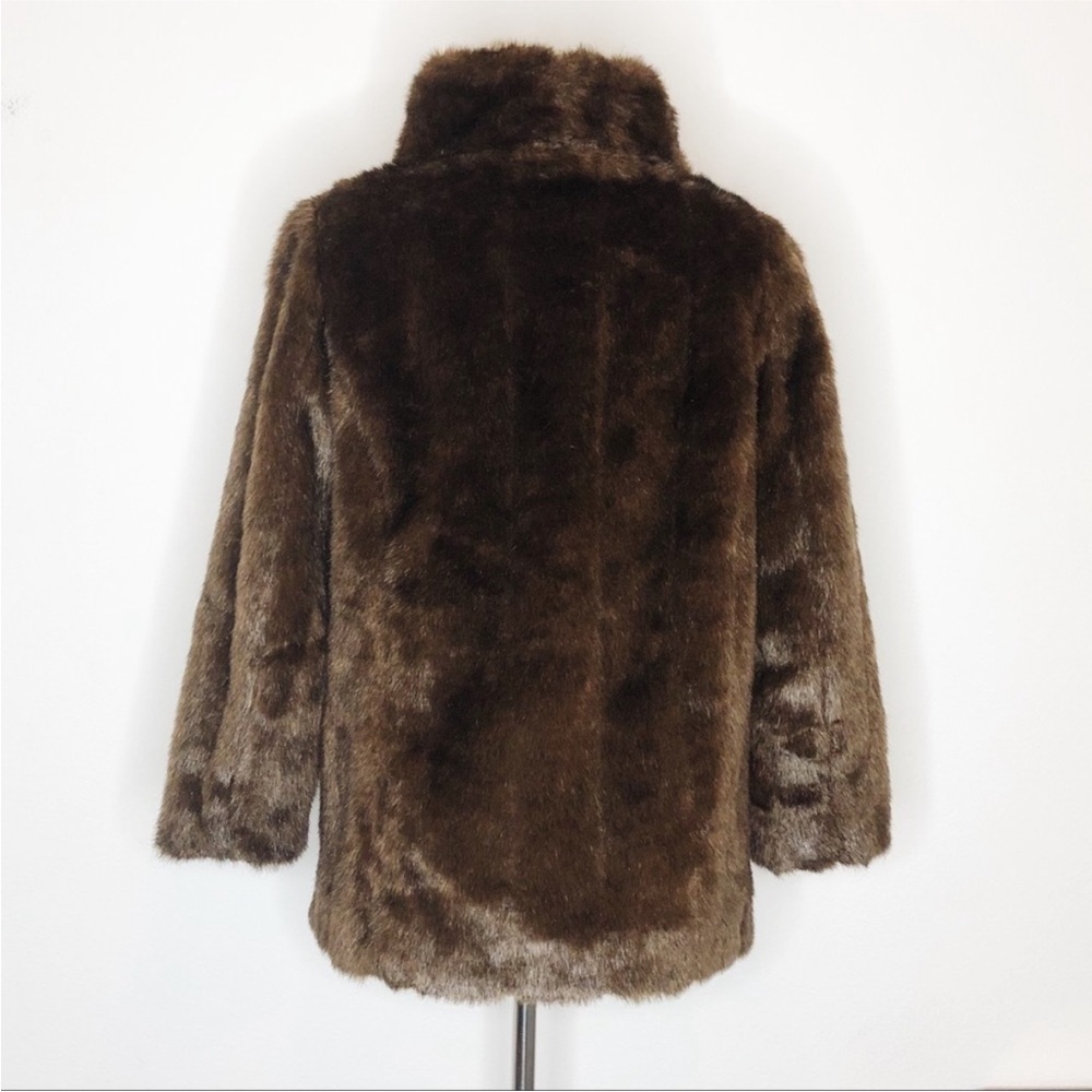 Banana Republic Brown Faux Fur Pullover Jacket with Pockets - Picture 9 of 16
